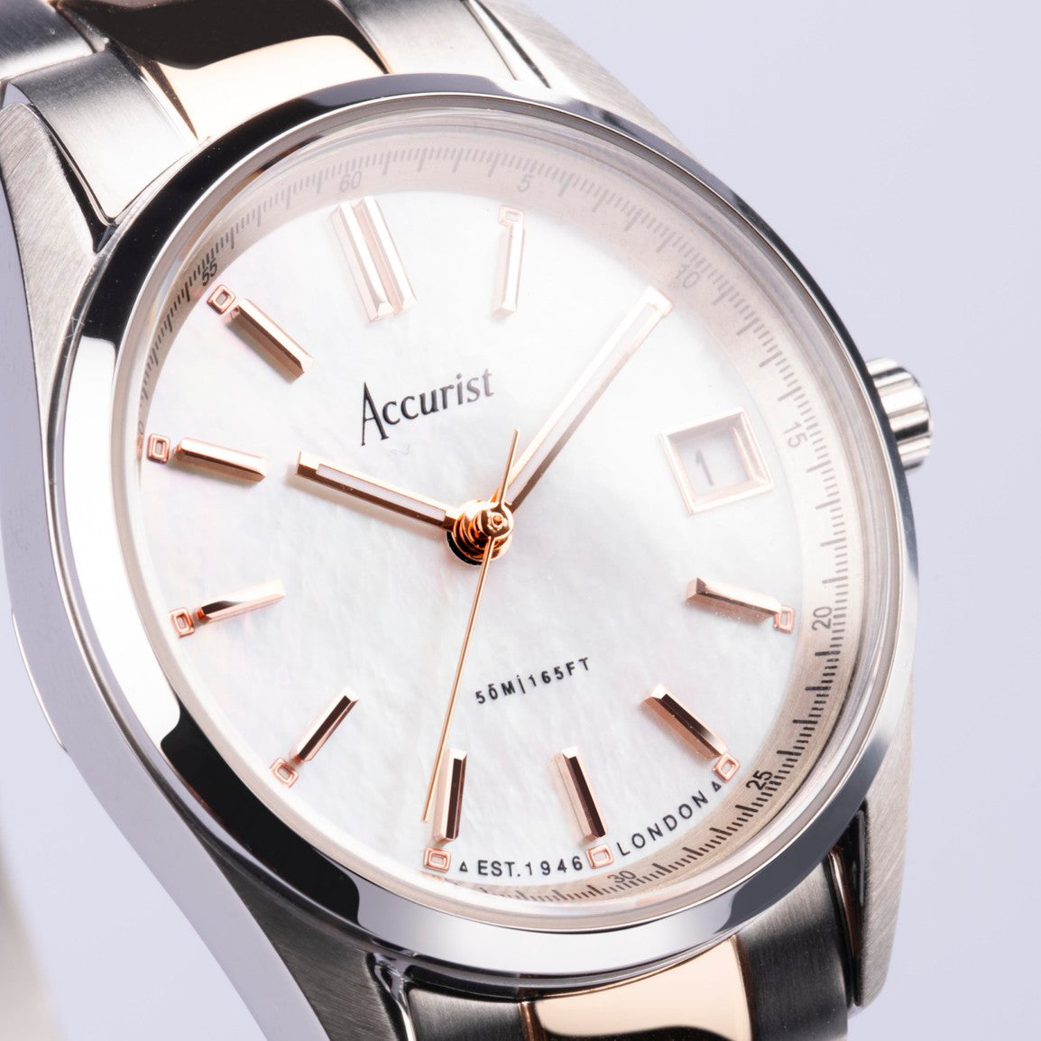 Accurist Everyday Ladies Watch | Silver Case &amp; Two Tone Bracelet with White Dial | 30mm