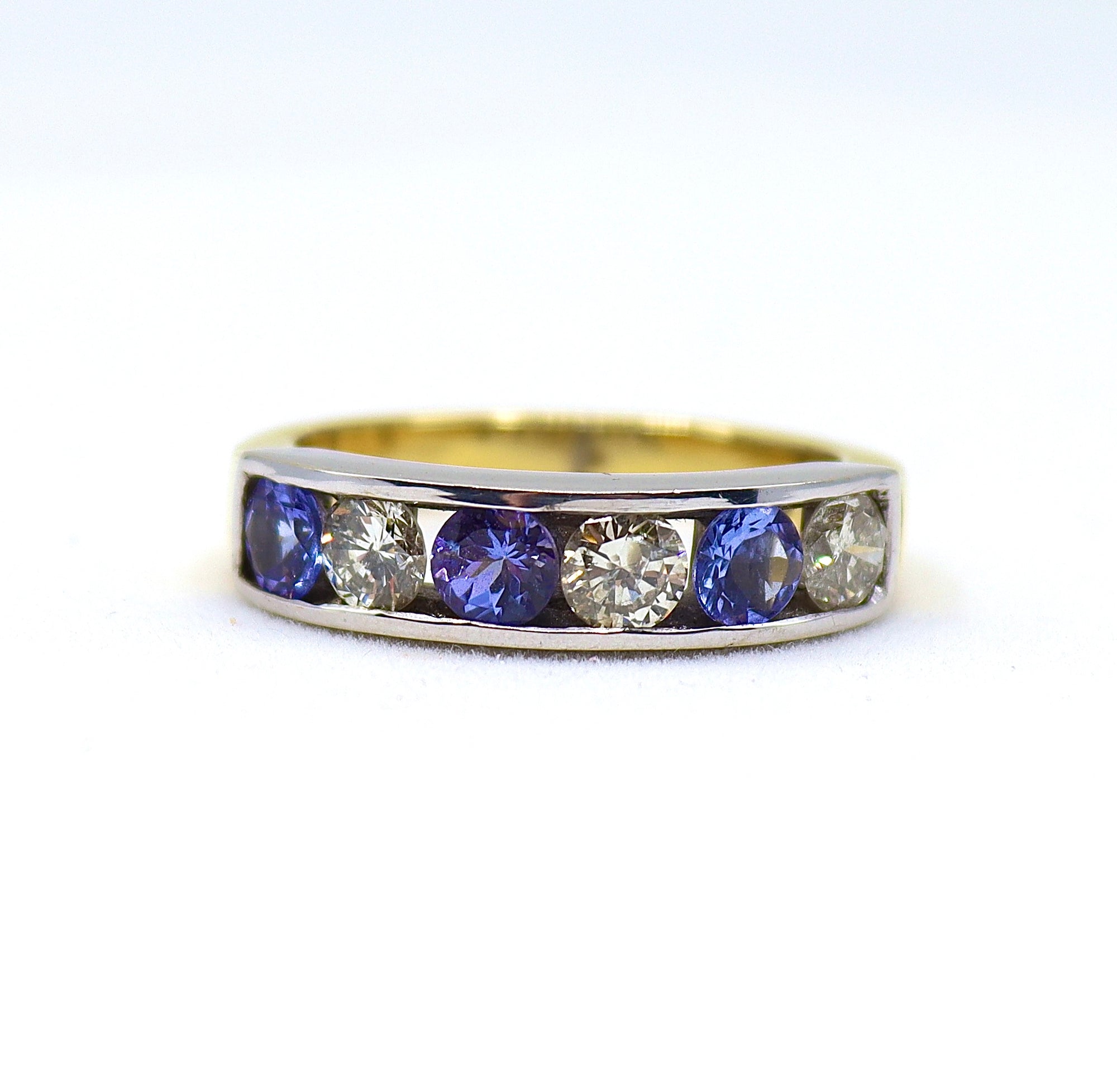 Sapphire and diamond eternity ring
