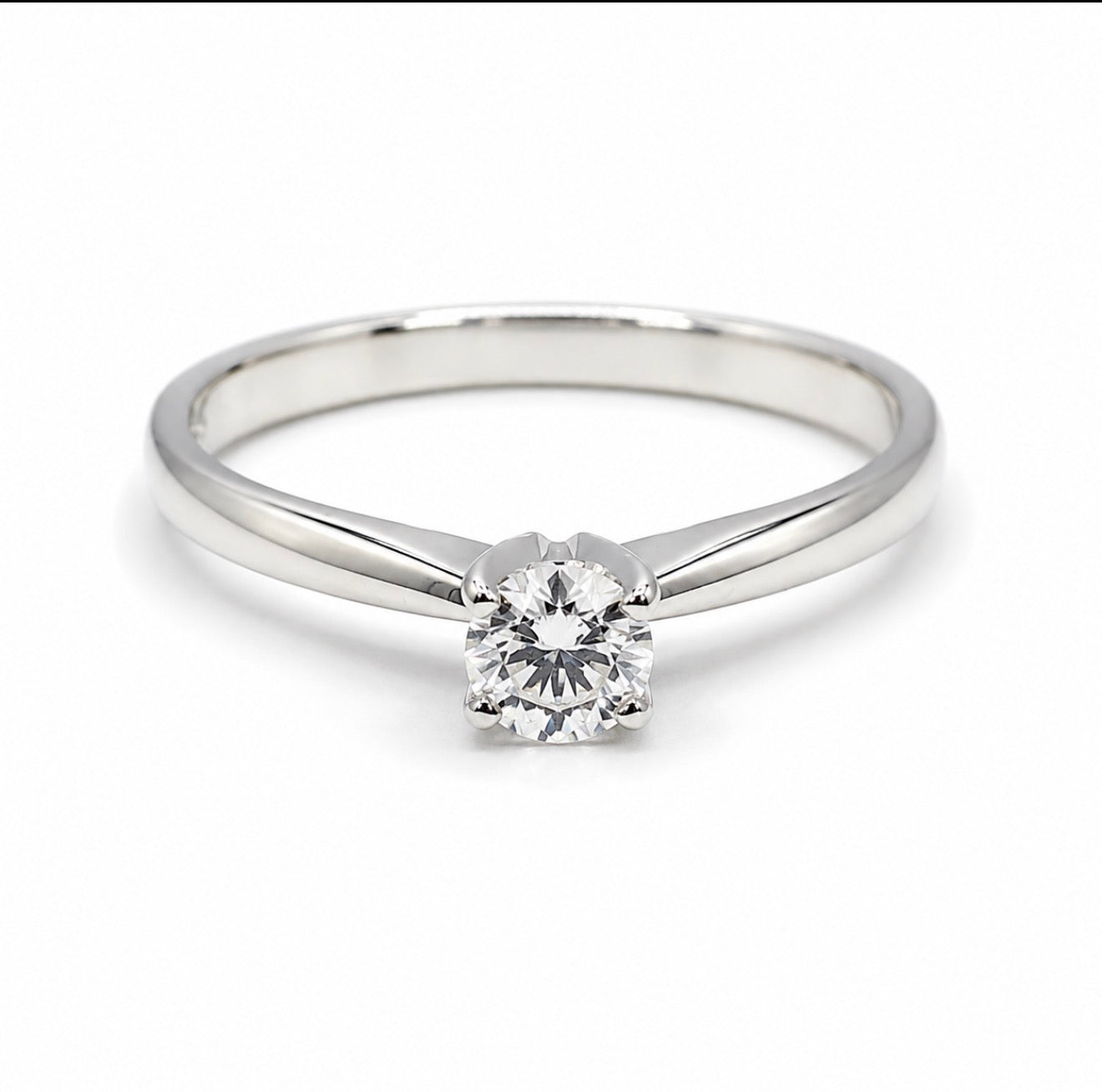 18ct White Gold 0.33ct Diamond Solitaire Engagement Ring
