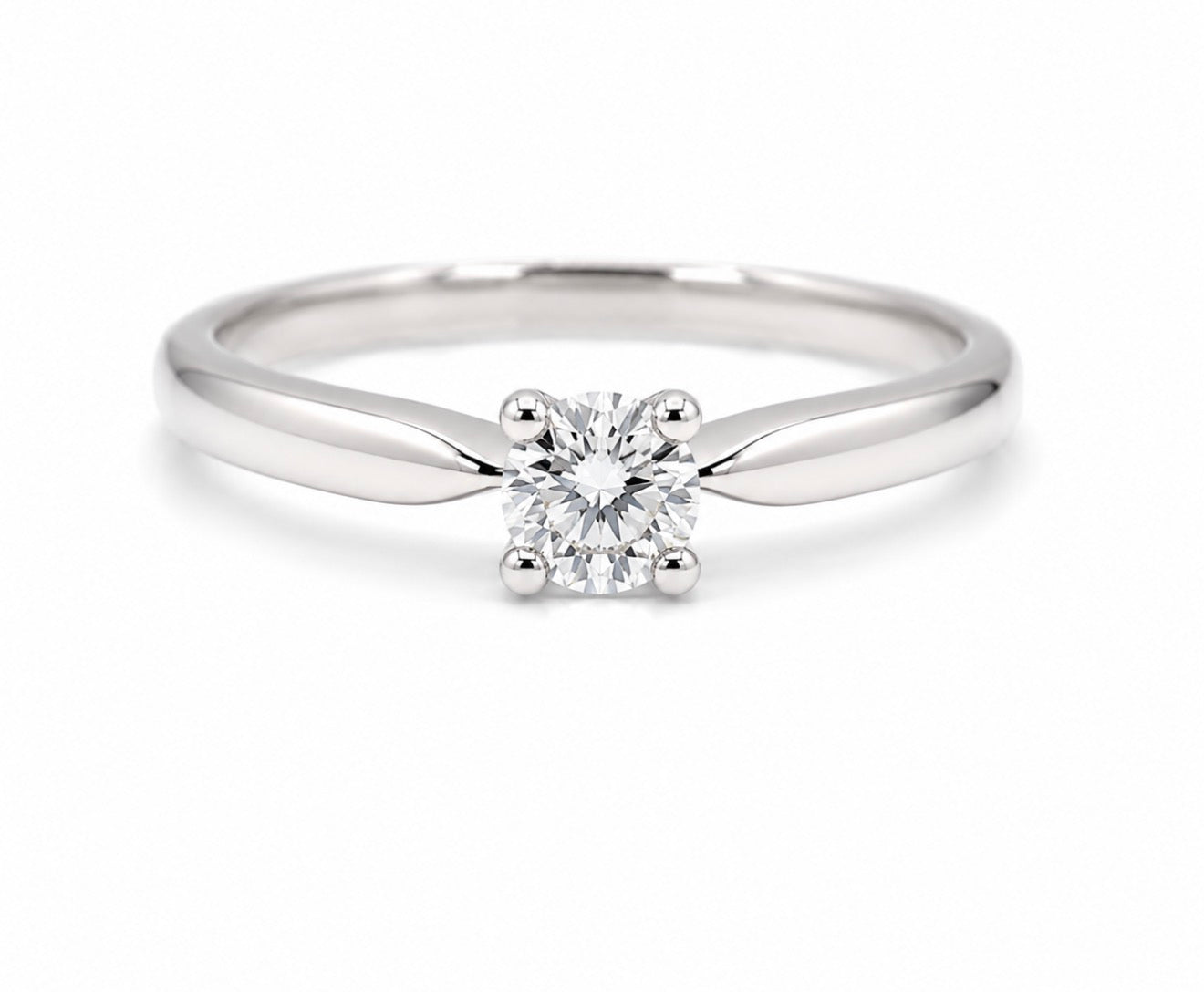 Handmade 18ct White Gold 0.25ct Diamond Solitaire Engagement Ring