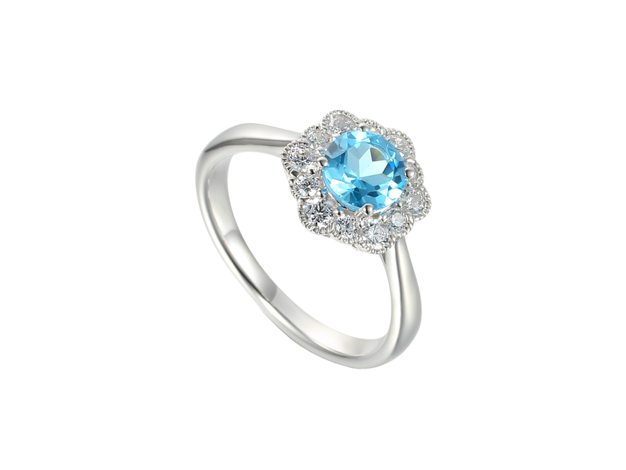Lovable Blue Topaz Ring