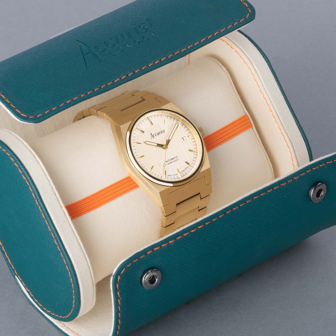 Accurist Origin Automatic Men’s Watch | Gold Stainless Steel Case & Bracelet with White Dial | 41mm