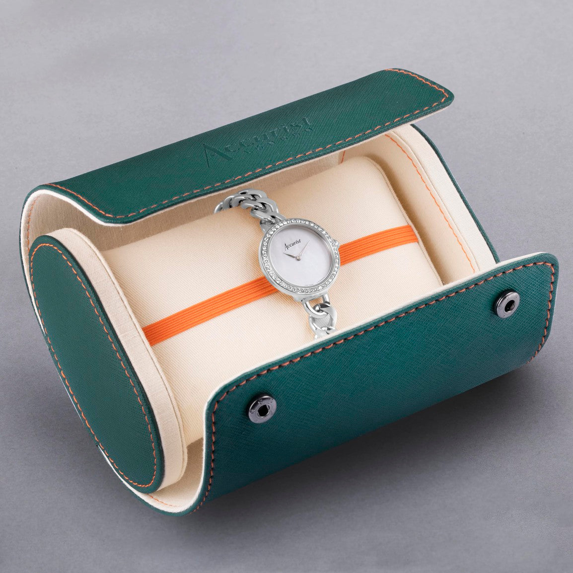 Accurist Jewellery Ladies Watch | Silver Case & Stainless Steel Bracelet with White Dial | 28mm