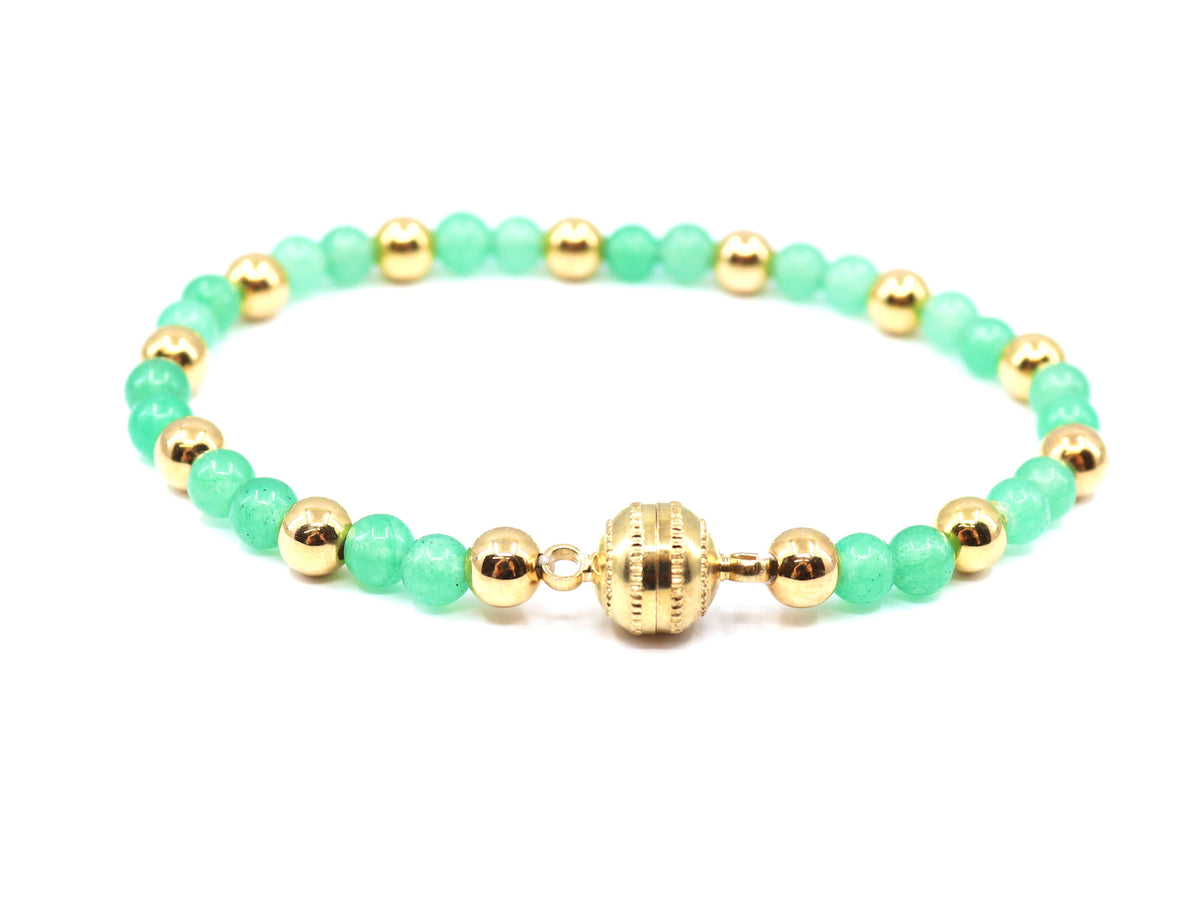 Librae Green Aventurine Bracelet With Magnetic Clasp