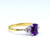 A timeless amethyst & diamond three stone ring in 18ct yellow & white gold
