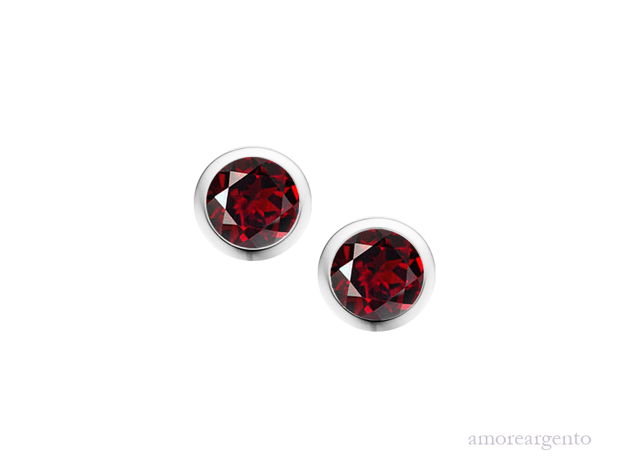 January Birthstone Garnet Orbit Earrings 