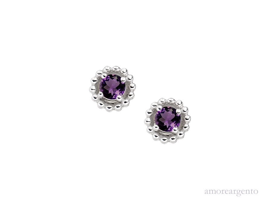 February Birthstone Amethyst Vivo Earrings