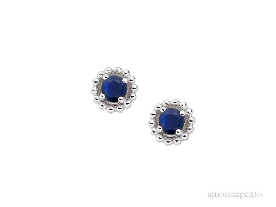 September Birthstone Sapphire Vivo Earrings 