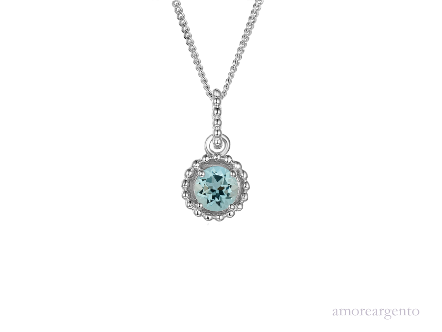 March Birthstone Aquamarine Vivo Necklace 