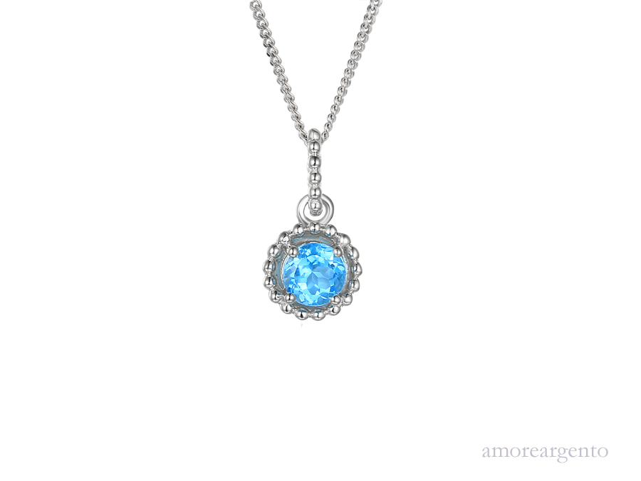 December Birthstone Blue Topaz Vivo Necklace
