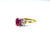 Pink tourmaline and diamond three stone ring
