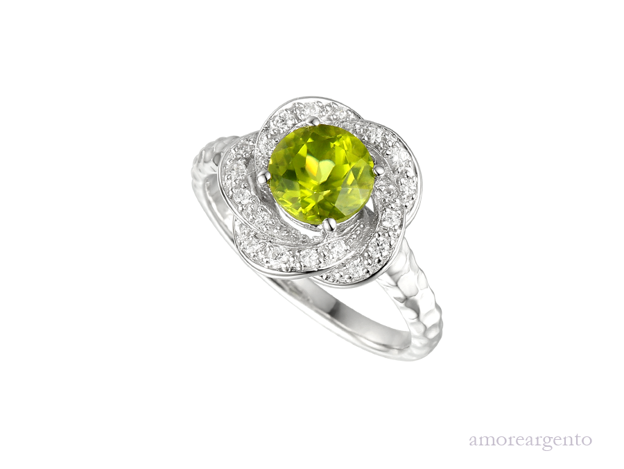 Olive green diamond engagement 2025 ring