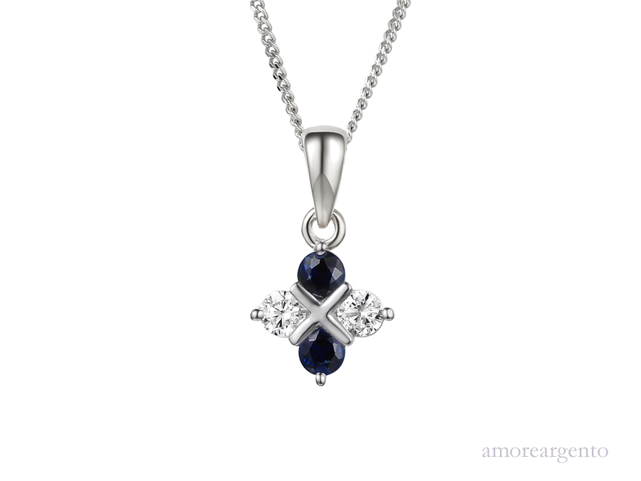 Serenity Cubic Zirconia & Sapphire Necklace 