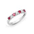 Ruby and diamond eternity ring in white gold