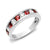 Ruby and diamond channel set eternity ring in white gold