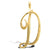 Script style initial pendant in gold