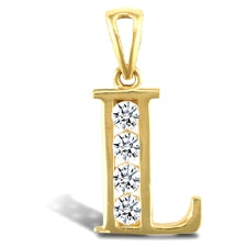 Initial pendant with gems