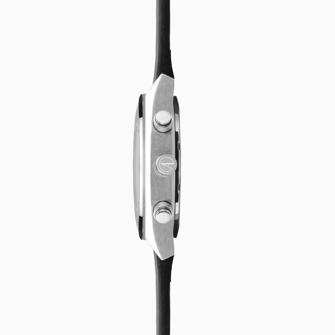 Accurist Origin Men's Chronograph Watch | Silver Case & Black Leather Strap with Black Dial | 41mm