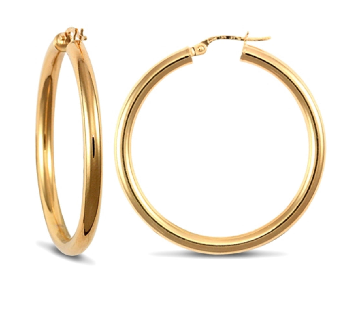 Yellow gold hoop earrings 2g Shaw Jewellers