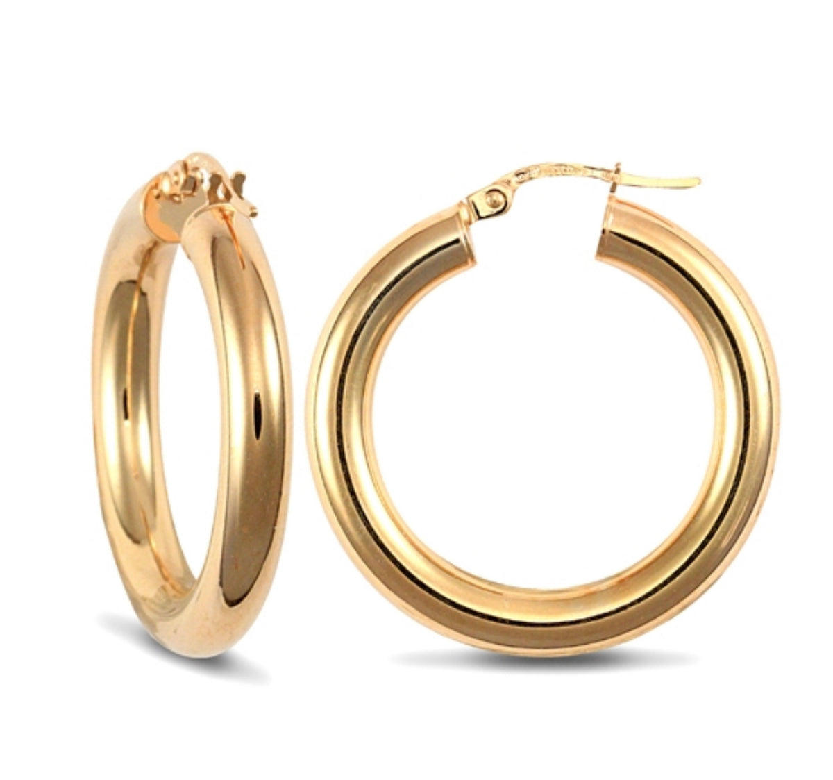 Yellow gold hoop earrings 2.4g