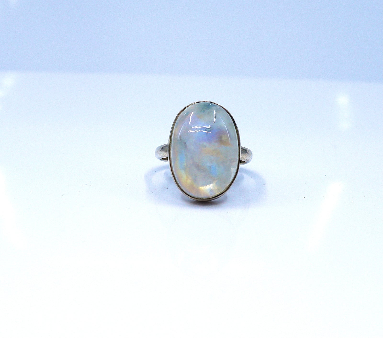 White moonstone ring